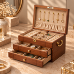 Grand Coffret à Bijoux Vintage – Noyer