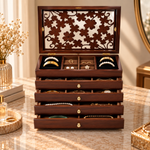 Grand Coffret à Bijoux – 6 Niveaux Vitré