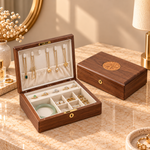 Boîte à Bijoux Noyer – Décor Zodiaque